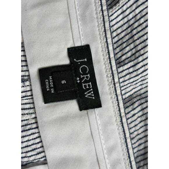 J Crew Seersucker Mini Skirt Womens Size 6 Sailor Button Accent Pocket Cotton - Picture 3 of 7